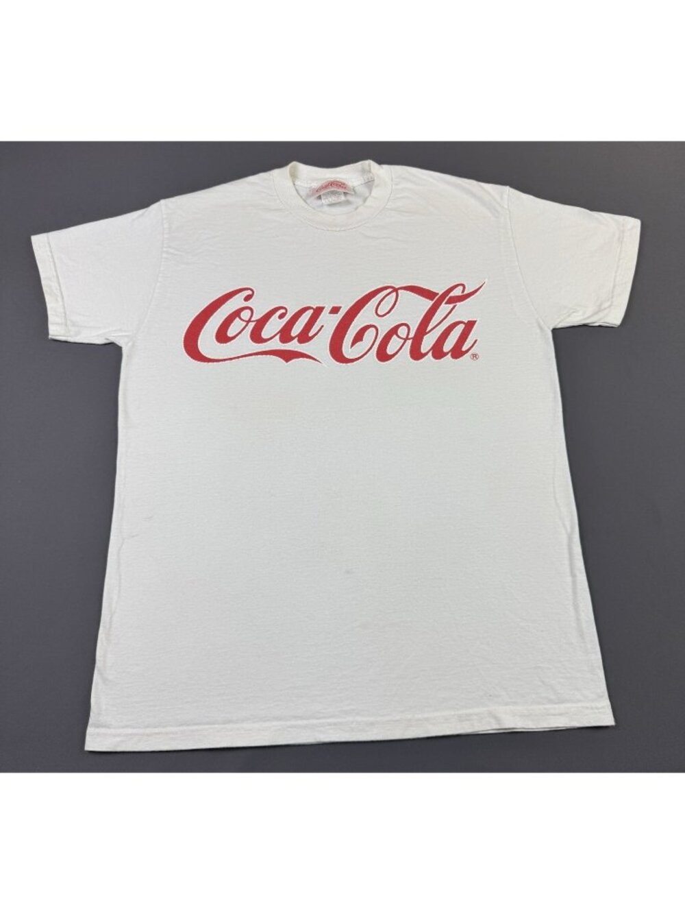 Rare Vintage 90s Coca Cola Coke Soda Pop Promo White T Shirt USA Made Large